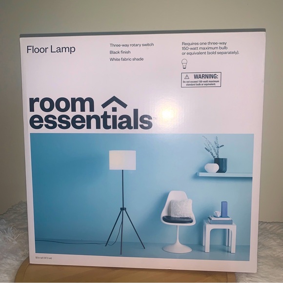 Room Essentials Tripod Floor Lamp Black Finish - Picture 1 of 4